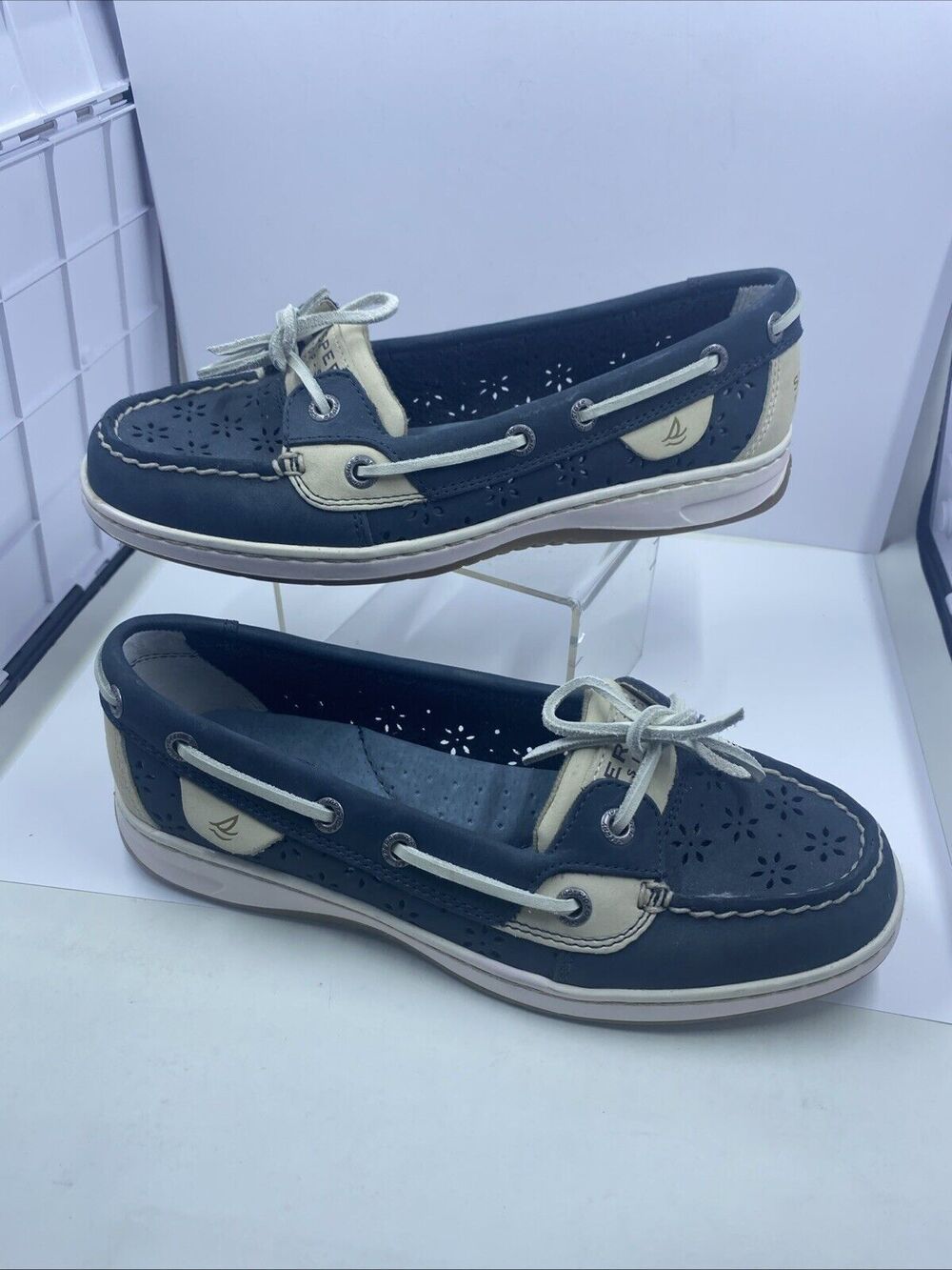 Sperry Top Slider Blue/Gray/White 9265919 Boat Shoe US Women's Size 6M - Picture 2 of 11